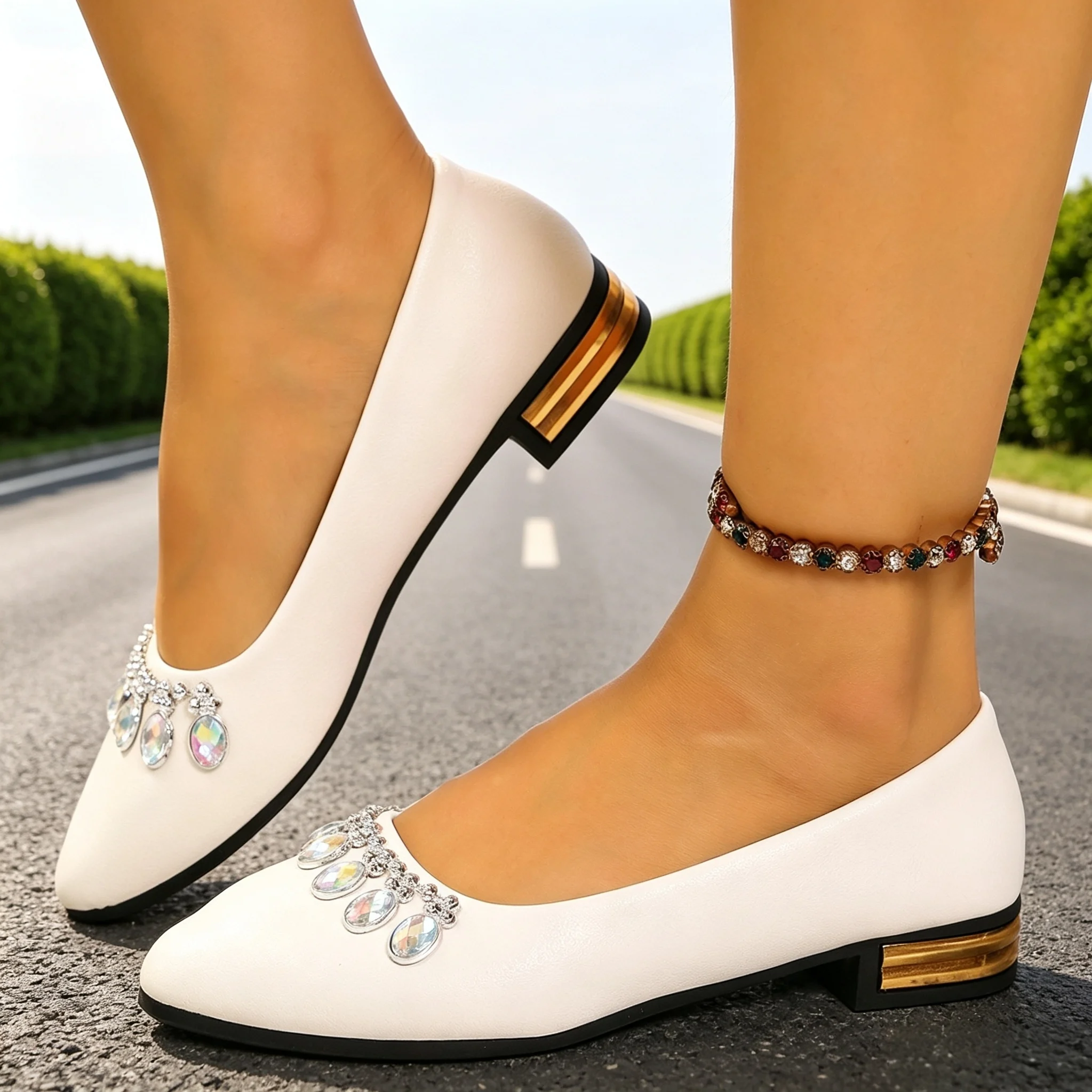 Espadrille Slip On - Scarpe Basse da Donna a Punta,